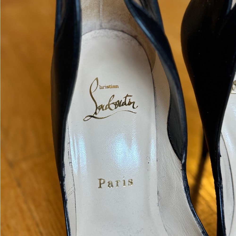 Christian Louboutin Black Heels with Dramatic Design - Picture 2 of 9